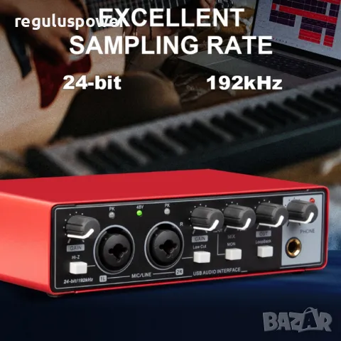 Смесител, професионален USB аудио интерфейс RP-MD22 G2, 24 bit/192kHz, Plug and Play , снимка 7 - Аудиосистеми - 50245571