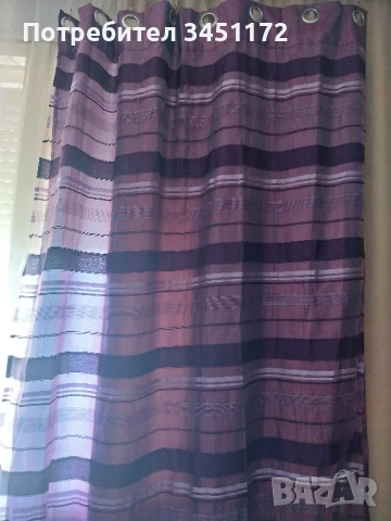 4 броя красиви завеси от органза заедно с плътна завеса 