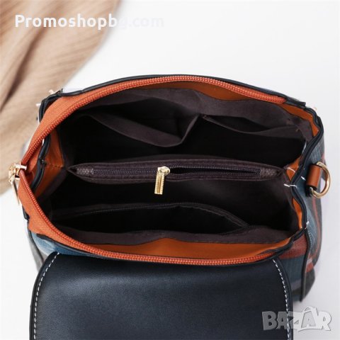 Дамска раница Оxford- Черна Кафява, снимка 7 - Раници - 34447963