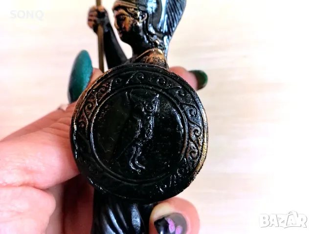 Страхотна Стара Бронзова Статуетка Атина-Палада, снимка 4 - Антикварни и старинни предмети - 48779048