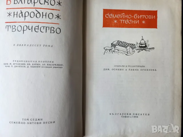 Българско народно творчество том 2,3,4,5,7: Митически,Историчес,Семейно-бит.,Хайдушки,Обредни песни), снимка 3 - Специализирана литература - 47314722