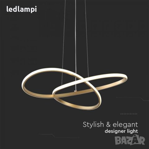 LED Полилей 20W Златен Топло Бяла Светлина, снимка 3 - Полилеи - 41395297