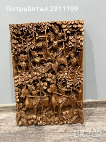 Антикварна картина / дърворезба от Тайланд, снимка 11 - Картини - 53333090