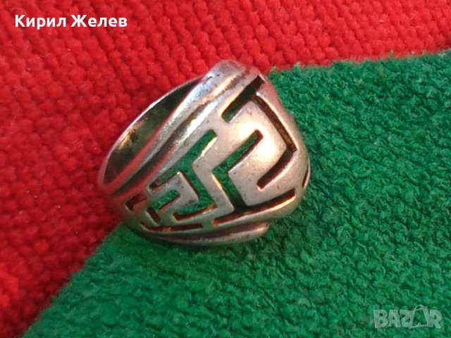 СТАР АЖУРЕН СРЕБЪРЕН ПРЪСТЕН ЛАКИРАНО СРЕБРО 925 МАЙСТОРСКА РЪЧНА ВИНТИДЖ ИЗРАБОТКА 43790