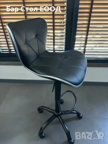 Бар стол на колелца Brooklyn black + доставка и 2г гаранция, снимка 5 - Столове - 47917311