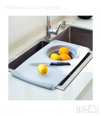 2 В 1 ДЪСКА ЗА РЯЗАНЕ С ГЕВГИР, КОЯТО СЕ ПОСТАВЯ НАД МИВКАТА - код 2495, снимка 4 - Аксесоари за кухня - 34195411
