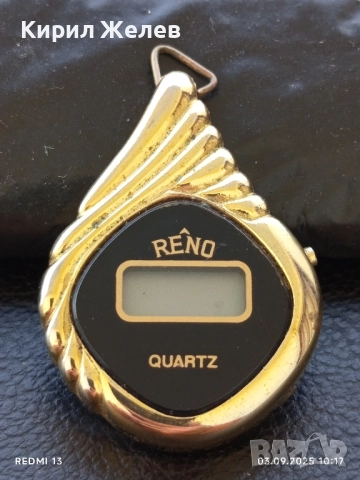 Ретро електронен часовник дамски за врата RENO QUARTZ рядък 32354