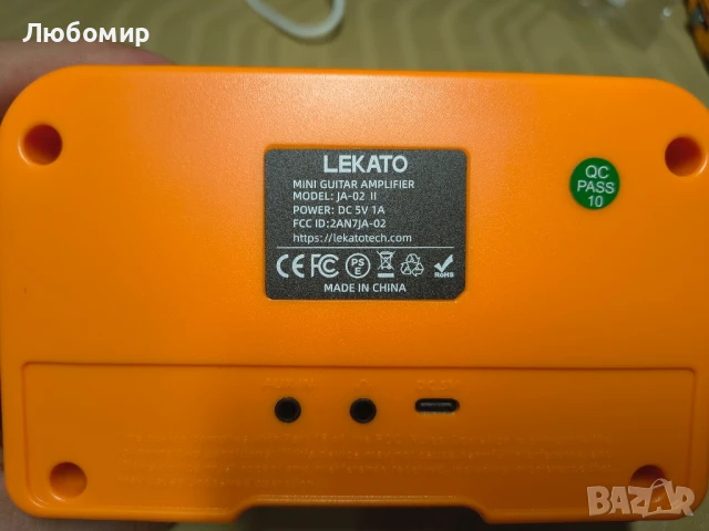 LEKATO 5W Преносим китарен усилвател, акумулаторен, усилвател, снимка 3 - Ресийвъри, усилватели, смесителни пултове - 51392484