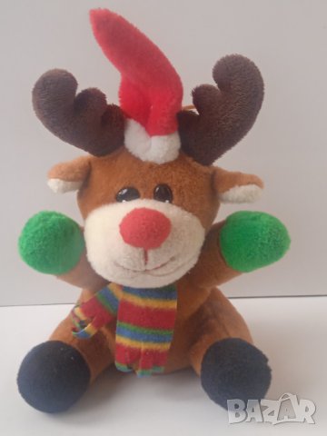 Плюшено Еленче / Елен с Коледна шапка и шалче