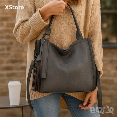 Стилна дамска чанта с голям обем и организация, снимка 4 - Чанти - 52572167