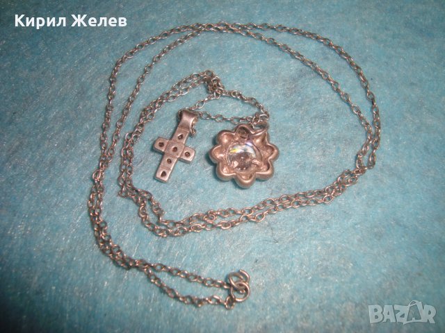 СРЕБЪРНО КРЪСТЧЕ и МЕДАЛЬОН с ЦИРКОНИ и СРЕБЪРНА ВЕРИЖКА СРЕБРО 925 ФИНО БИЖУ КОЛИЕ 25905, снимка 7 - Колиета, медальони, синджири - 35719226