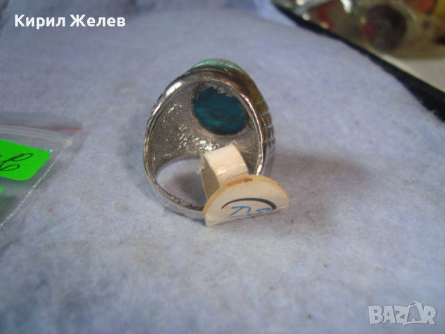 ТЮРКОАЗЕН ПОСРЕБРЕН МОДЕН АРТ НОВ ПРЪСТЕН 26626, снимка 10 - Пръстени - 36417871