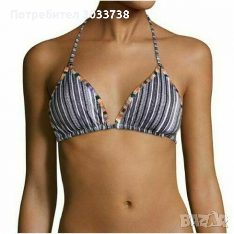 Нов Бохо Red Carter Раирано Горнище на Бански Костюм с Две Лица Размер S