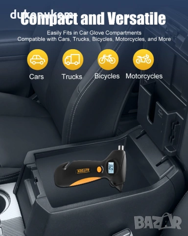 5 в 1 дигитален манометър за гуми с LED и аварийни функции, снимка 3 - Аксесоари и консумативи - 53256516