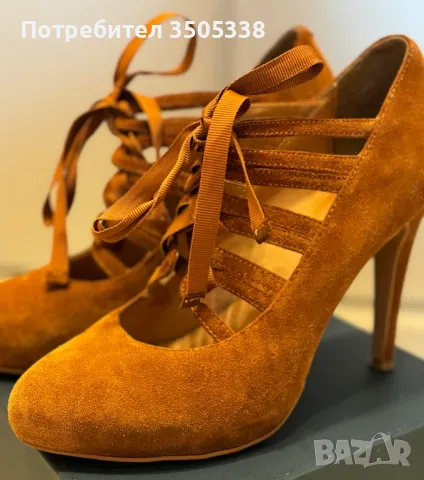 Дамски велурени обувки на висок ток на 3 Suisses, снимка 9 - Дамски елегантни обувки - 47991318