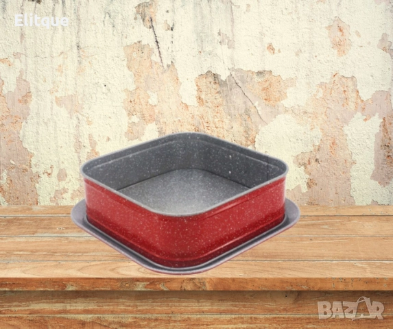 Форма с падащо дъно, 27.5x27.5 см, Мраморно покритие, снимка 5 - Други - 52786810