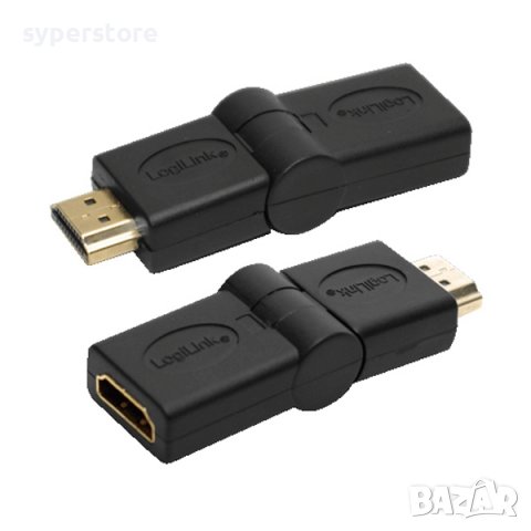 Адаптер HDMI M/F, 180 degrees, LogiLink SS301083