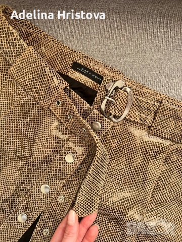 Еко кожа змия пола Zara M, снимка 5 - Поли - 51813376