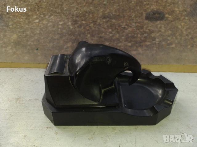 Пепелник от бакелит Gummon глава на слон + карти бонус, снимка 2 - Антикварни и старинни предмети - 53448880