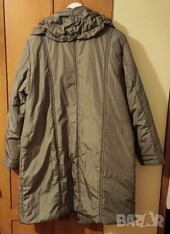 🧥 Дамско дълго шушляково яке със стилна голяма яка, сиво-кафяво, елегантно и различно, хамелеон|2XL, снимка 2 - Якета - 52472866