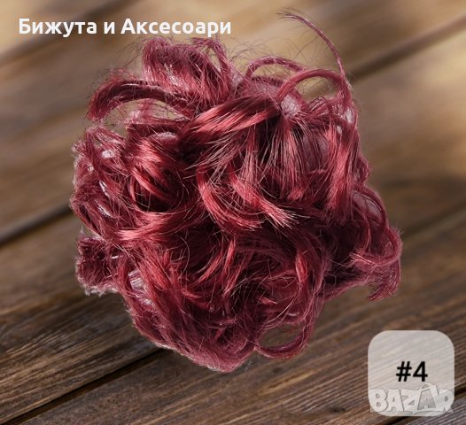 Небрежен кок с ластик от изкуствена коса , снимка 5 - Аксесоари за коса - 40583124