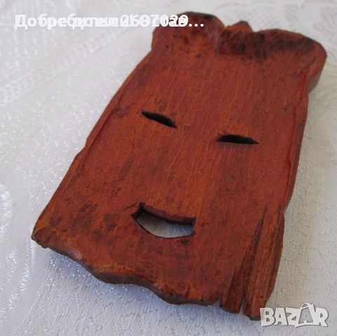 Маски:  Японска маска за стена от дърво, дявол, антика, дърворезба, снимка 16 - Декорация за дома - 45992904