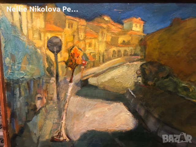 Стара Картина Масло на платно 30 на 50 см, снимка 4 - Картини - 35735260