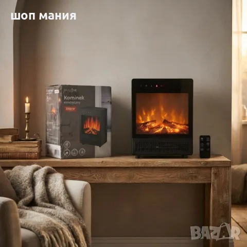 Електрическа камина с ефект пламък, снимка 2 - Камини - 56166770