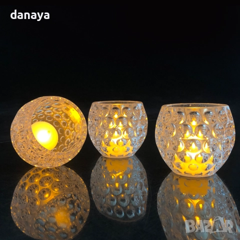 6227 Електронна LED свещ в чаша, декоративна светеща коледна украса и декор, снимка 4 - Декорация за дома - 52047972