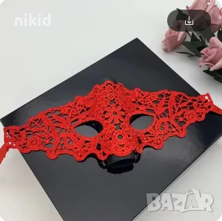 15 домино маргаритка черна червена маска дантела за лице очи маскарад парти бал, снимка 4 - Други - 28475543