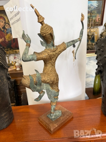 Голяма тайландска фигура на принц Рама. №7383, снимка 6 - Антикварни и старинни предмети - 51880364