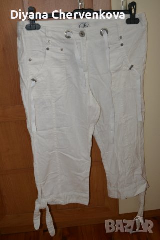 Бели летни ленени панталони XL+, снимка 1