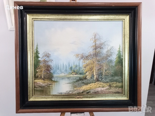 Внушителен Пейзаж от Гастон Квидус (Gaston Quidousse, 1938–1998), снимка 4 - Картини - 51968387