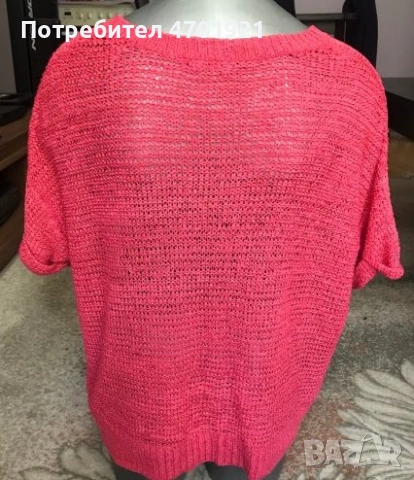 Коралова мрежеста блуза, снимка 2 - Тениски - 53215851