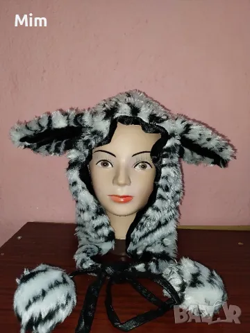 Пухеста шапка и ръкавици / коте /, снимка 3 - Шапки - 49108970
