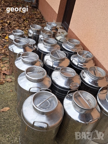 италиански иноксови съдове за мляко, вино, зехтин и др. 50л. и 30л. неръждавейка, снимка 2 - Други - 52431447