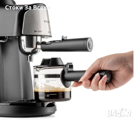 Комплект еспресо машина MUHLER MCM-33 + 2 стъклени чаши Luigi Ferrero Caffeina ПОДАРЪК, снимка 9 - Кафемашини - 51687905