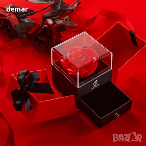 Taozoey Подарък  за жени, вечна роза в елегантна кутийка с чекмедже, снимка 3 - Подаръци за жени - 44393279