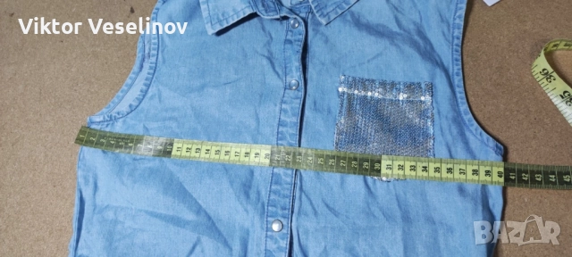 НОВА Детска Ролкя GUESS Размер 14 / 164 см Без Ръкави Дънкова, снимка 9 - Детски рокли и поли - 52337092