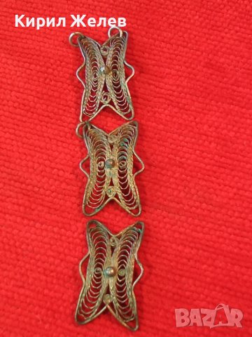 3СТАРИННИ ФИЛИГРАННИ СРЕБЪРНИ ЕЛЕМЕНТИ от ВЪЗРОЖДЕНСКА СРЕБЪРНА ГРИВНА РЪЧНА МАЙСТОРСКА РАБОТА 27134, снимка 4 - Антикварни и старинни предмети - 40921467