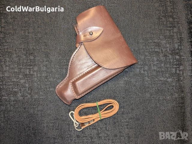 Кожен кобур за пистолет Макаров ПМ – българско производство с ремък, снимка 2 - Антикварни и старинни предмети - 52466820