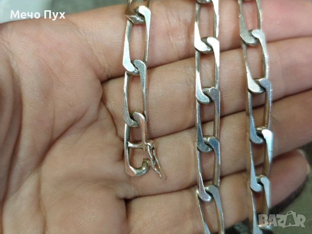 Сребърен синджир (346), снимка 6 - Колиета, медальони, синджири - 51489684