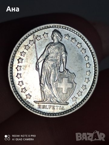 1/2 франка швейцарски унк сребро 1957 г

, снимка 3 - Нумизматика и бонистика - 41750519