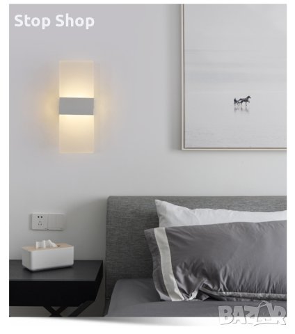 Стенна лампа Модерна вътрешна акрилна стенна лампа 85-265V LED монтирана на стена лампа за стена за , снимка 3 - Лампи за стена - 42232333