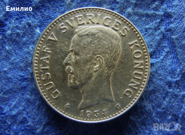 SWEDEN 2 KRONEN 1934 SILVER , снимка 3 - Нумизматика и бонистика - 36081984