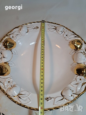 Порцеланова купа фруктиера с позлата М1, снимка 7 - Аксесоари за кухня - 52983433