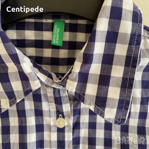 Класическа карирана риза United Colors of Benetton, снимка 2 - Ризи - 34265257