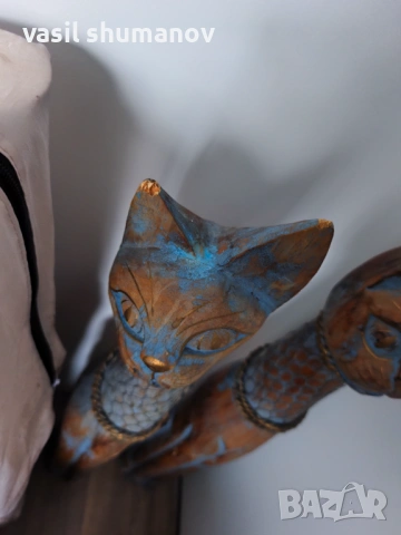 Две дървени старинни котки 80см, снимка 5 - Декорация за дома - 53476970