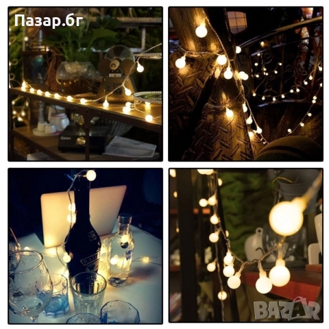 Соларно коледно LED осветление, 60 броя, , снимка 8 - Декорация за дома - 52501330