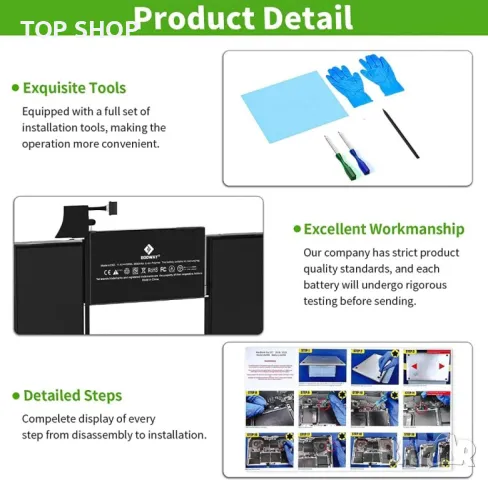 A1932 A2179 резервна батерия за MacBook Air 13 инча EMC 3184 3302, снимка 4 - Батерии за лаптопи - 49731106